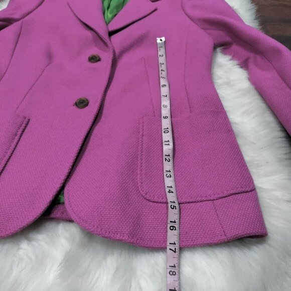 Lands End Pink Wool blend Tweed 2 Button Classic Twee Barbiecore Blazer 10 - Picture 16 of 16